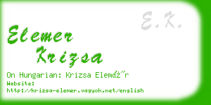 elemer krizsa business card